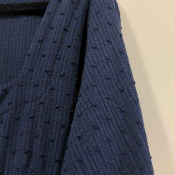 Folk by Hansel Basel Anthro Womens Square Neck LS Mini Dress Size M Navy Cottage - Picture 4 of 12